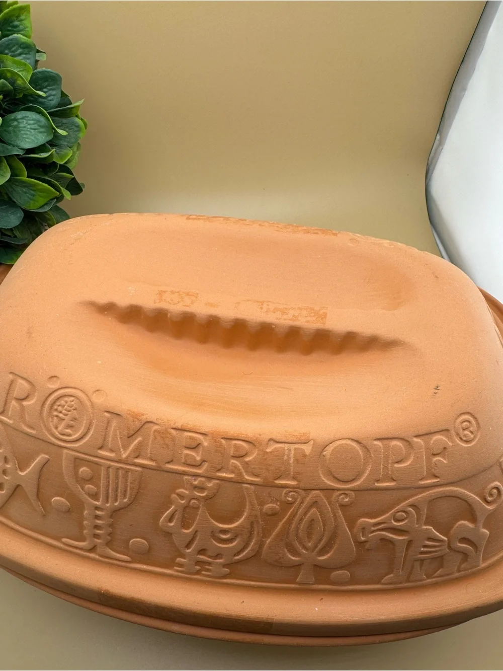 Romertopf Clay Baking Dish Dutch Oven Vintage 4.2 qt